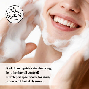 QBEKA Gel Nettoyant Visage Jour et <span class=keywords><strong>Nuit</strong></span> Hydratant Doux Moussant pour Peaux Sèches avec Contrôle du Sébum pour Hommes - Product Image 4