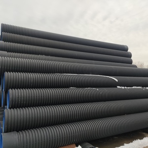 SN4 SN8 sn16 18 inch <span class=keywords><strong>HDPE</strong></span> đôi tường ống nhựa ống cống với kết nối vòng cao su ống thoát nước <span class=keywords><strong>HDPE</strong></span> dwc - Product Image 6