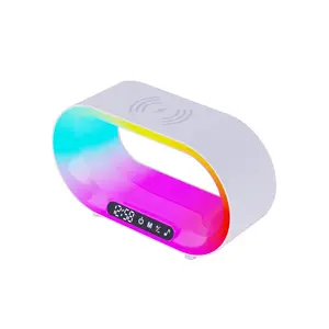 Intelligent APP Control Bluetooth Speaker Wireless Charger Night Light Ambient Night Light Alarm Clock Bedside Lamp