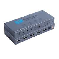 Commutateur HDMI multi-vue Justlink 4K Ultra HD 4x1, répartiteur d'écran quadruple 4 entrées 1 sortie avec extracteur audio et télécommande IR