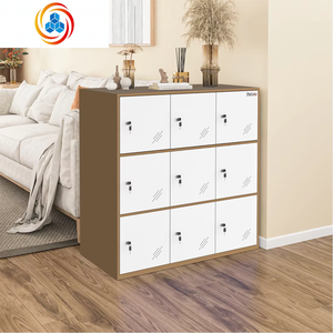 Casier métallique étroit à 9 portes avec serrure à clé, armoire en acier pour garage, chambre, salon, salle de sport à domicile, bureau - Product Image 6