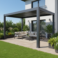 Pergola en aluminium imperméable Sweet Home avec toit à lames motorisées, robuste, bioclimatique, pour jardin, cour, piscine