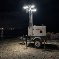 Tour d'éclairage mobile Kubota Diesel DC avec mât hydraulique de 9 m, 4x350W LED, indice de protection IP66 pour la construction