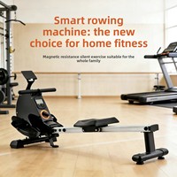 Rameur à résistance magnétique pour la remise en forme à domicile, appareil d'entraînement cardio, multifonctionnel universel à double pagaie avec comptage intelligent