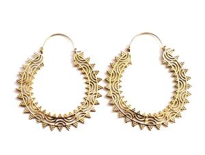 Pendientes colgantes de latón estilo étnico para mujer, aretes, aros, estilo étnico, indio, gitano - Product Image 3