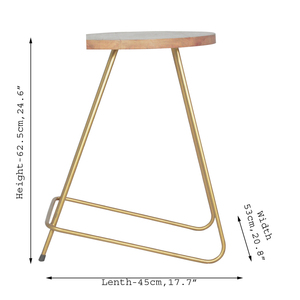 Customizable Size Modern Restaurant Furniture Gold Industrial Metal Wood Bar <b>Stool</b> <b>for</b> <b>Bedroom</b> or Hotel Use - Product Image 5