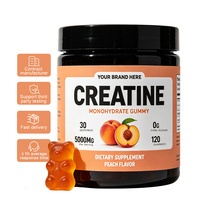 Complément alimentaire pour adultes en marque privée, créatine en gommes, 60 gommes, booster de force et de croissance musculaire, sans sucre, bonbons gommeux