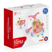 2 en 1 jouet de marche pour enfants, marcheurs musicaux pour tout-petits, poussoirs à main, jouets de Table d'apprentissage multifonctionnels, marchette pour bébé