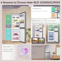 Refrigerador Haier de 202L, Doble Puerta, Sin Escarcha, para Hogar u Hotel, Tamaño Pequeño, Ahorro de Energía, Bajo Nivel de Ruido, Congelador Grande, Congelador Separado