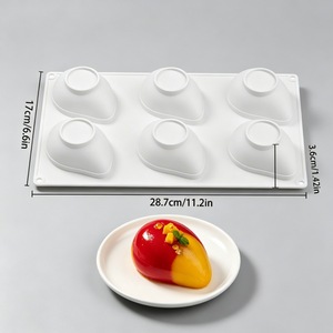 6-Cavity Mango Mousse Cake Silicone Mold For French Dessert Baking Realistic Fruit Shaped Jelly Pudding Mold Commercial Use - Product Image 2