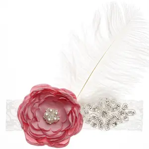 Baby Girl Hair Accessories White Feather Headband Baby Party hair Band