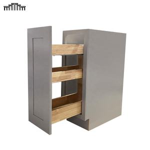 Estante de especias extraíble de pintura gris estilo coctelera, organizador, armarios de cocina de cierre suave con deslizamiento de cajón de extensión completa debajo del montaje - Product Image 1