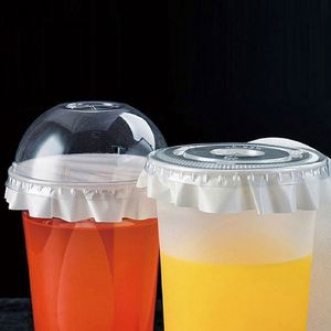 Vaso de Plástico PET Ecológico de 89 mm, Personalizable, de 10 oz, con Fondo Plano y Tapa Transparente para Bebidas, Té con Leche, Vodka - Product Image 4