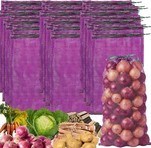 Huamaohengchun - Juego de 60 Bolsas de Almacenamiento de Malla Grande, 21''x32'', Material LDPE Resistente, 50 Lbs, Reutilizables con Cordón para Cebollas y Cítricos - Product Image 4