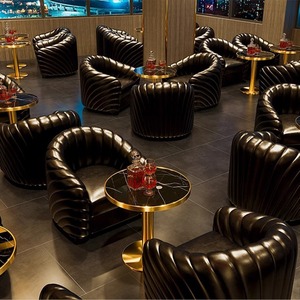 Nuevo Sofá de Cuero Moderno para Restaurante, Muebles para Cafetería, <span class=keywords><strong>Pub</strong></span>, Bar, Asientos Comerciales - Product Image 3
