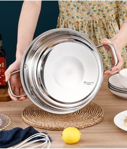 3 pcs casa aço inoxidável cozinha cozinhar panela panelas conjunto duplas camadas inox steamer pot cozinha <span class=keywords><strong>ware</strong></span> - Product Image 2