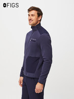 Veste polaire homme FIGS SHIFT pour l'automne, col montant, fermeture éclair, respirante, style vêtement de travail, 100 % polyester, imprimé délavé