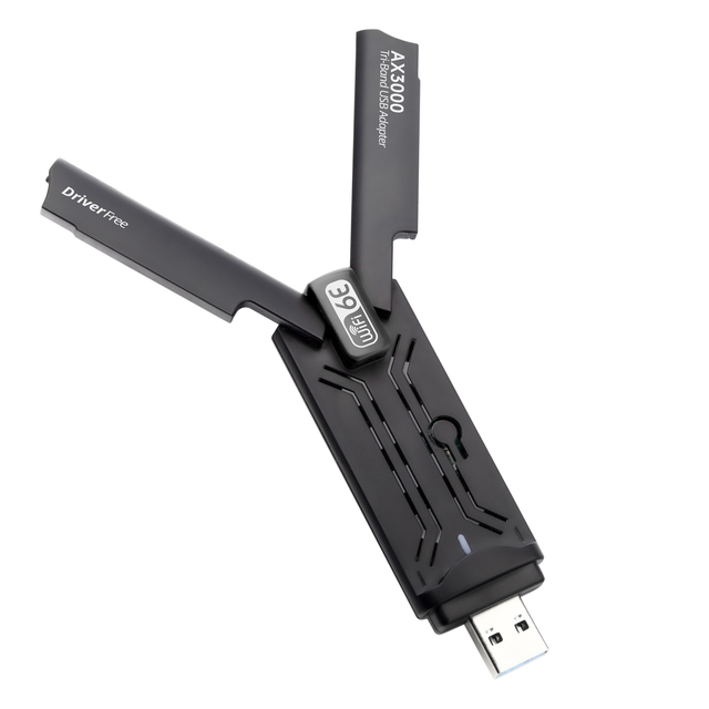 Wireless Network Card AX3000 Tri-Band WiFI 6E USB WiFi Adapter RTL8832CU Support WPA3 Driver Free 3000 Mbps Wifi Usb Dongle