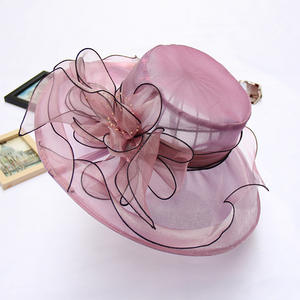 HZM-18225 femmes Derby chapeau Organza Fascinator église mariée mariage thé fête chapeau large bord chapeau de soleil - Product Image 4