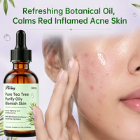 Huile Visage Réparatrice Bio à l'Arbre à Thé, Équilibre le Sébum, Apaise les Boutons Inflammés, Huile Végétalienne Non Comédogène pour Peaux Post-Acnéiques