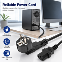 Cable de Alimentación Estándar Europeo, Cable de PVC Duradero con Enchufe Schuko, Conector IEC C13 para Monitor de Computadora, Equipo de Oficina