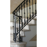 Rampe en fer forgé élégante de style européen, réglable, facile à installer, pour villa, escalier, balcon, avec finition résistante à l'eau