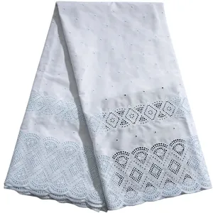 African Cotton Lace Fabric 2024 Pure Color Men Swiss Voile Austria Nigerian Cotton Lace For Wedding Evening Dresses3684