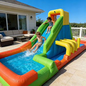 Tobogán Acuático Inflable 3 en 1 para Niños con Arenero y Piscina, Castillo Inflable para Jardín, Juegos de Patio, Diversión con Arena y Agua - Product Image 2