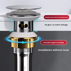 Tappo di <span class=keywords><strong>Scarico</strong></span> a Scatto per Lavabo con Filtro, Sistema di Drenaggio per <span class=keywords><strong>Lavandino</strong></span> - Product Image 6