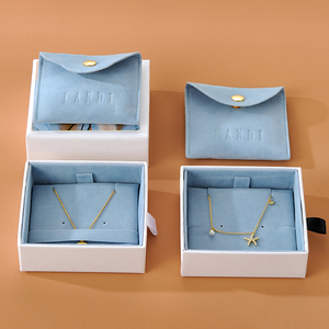 Factory Direct Custom Logo Paper Gift Packaging Set with Buckle Jewelry Pouch and Sliding <b>Drawer</b> Jewelry Box OEM ODM Wholesale - Product Image 2