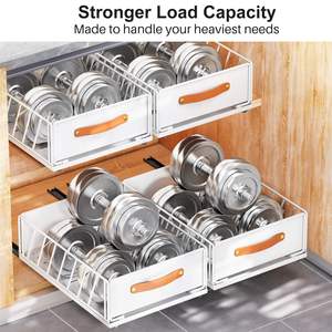 Organizador de armario, estantes de despensa deslizantes de alta resistencia, almacenamiento de cajones, cesta de armario de malla deslizante - Product Image 3