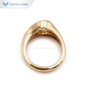 Tianyu Gems Custom 14K Yellow Gold Moissanite Pear Cut Twist Band Engagement <b>Ring</b> - Product Image 2
