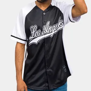 100% polyester personnalisé maillot de baseball imprimé par sublimation LOS ANGELES pour hommes