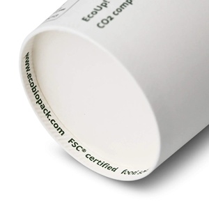 Gobelets en papier recyclables 20 oz 500 ml Ø 90 mm blancs à paroi simple grande capacité pour jus de fruits - Product Image 3