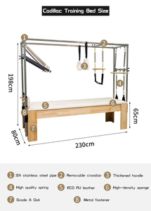 Thương mại tập thể dục tập thể dục Pilates Set giá rẻ sồi Bán máy Yoga lõi giường xách tay có thể điều chỉnh cho studio - Product Image 3