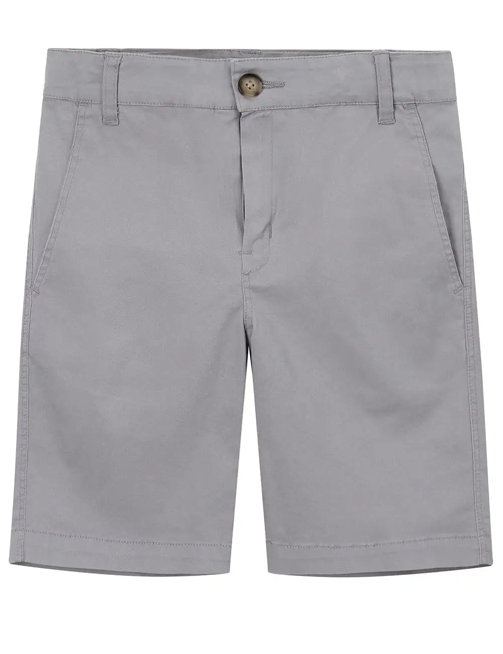 Custom Size Spring Boys' Cotton Twill Flat Front Uniform Stretch Chino Shorts For School Students Wear