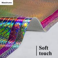 Tissu en cuir PU serpentin laser - Imperméable, écologique, épaisseur personnalisable, motif gaufré pour vêtements et ameublement