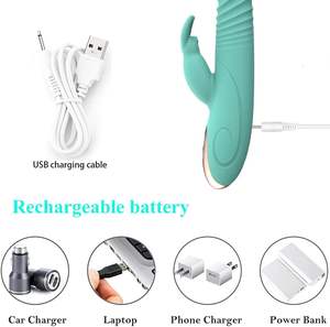 Blu impermeabile elettrico elettrico orecchie di coniglio vibratore per le donne 8 potenti modalità silenziose di oggi giocattoli e giochi per adulti popolari - Product Image 3