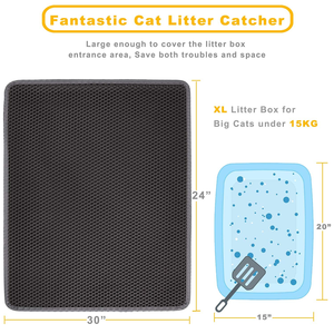 Factory Wholesale Custom Double Layer Litter <b>Mats</b> Water Double Layer Honeycomb Design Washable Eva Premium <b>Cat</b> Litter <b>Mat</b> - Product Image 3