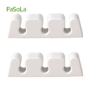 FaSoLa Desktop Cable Organizer White 2Pcs Hook Type Detachable For Charging Data Cables - Product Image 5