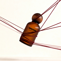 Botol semprot parfum kaca, isi ulang kosong bentuk silinder 30ml 50ml 100ml dengan tutup bola kayu
