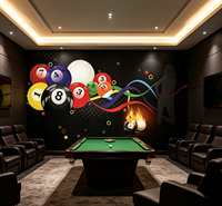 Papier peint mural sans couture personnalisé, revêtement mural imperméable, décoration intérieure pour salle de billard, décoration murale commerciale