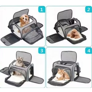 Muestra gratuita de transportín para gatos y perros, bolsa de transporte para mascotas de lados suaves con almohadilla de lana extraíble y bolsillos. - Product Image 3