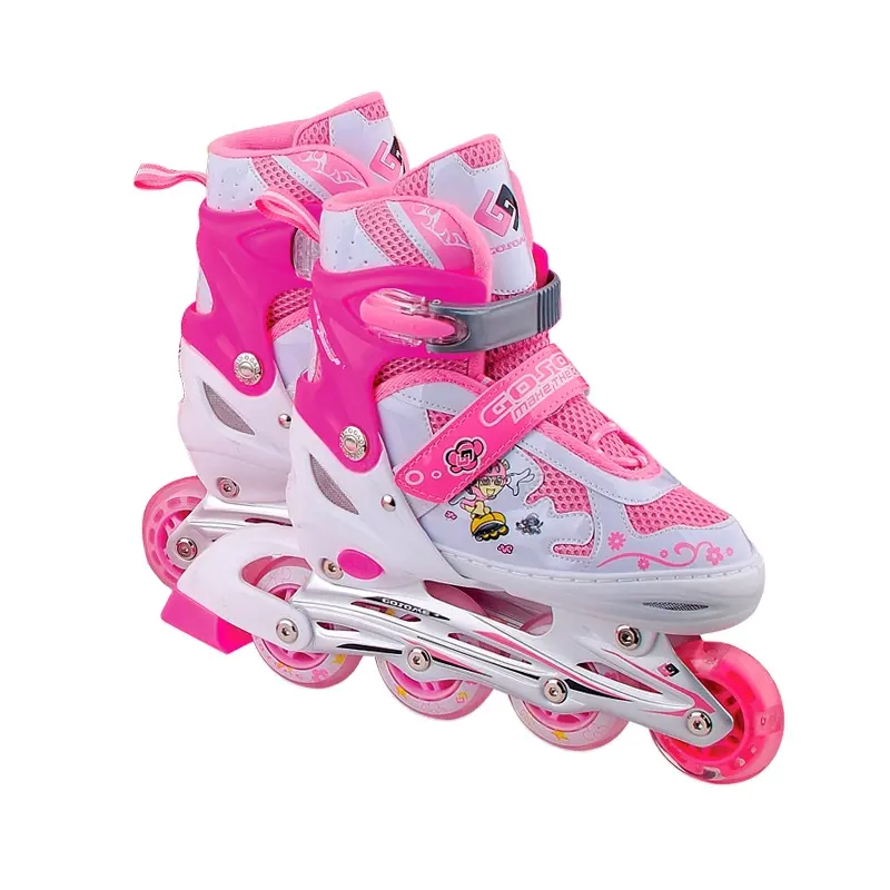 GOSOME Chuyên Nghiệp Nhấp Nháy Inline Skates Và Skateshoes Và Trượt Patin Cho Trẻ Em Trở Lại Đẩy Điều Chỉnh Cao Rebound PU Bánh Xe