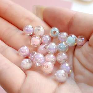 51065 Wholesale 8mm Plated UV <strong>Magic</strong> AB Color Acrylic Round DIY <strong>Beads</strong> Bright Loose Inner <strong>Beads</strong> for Jewelry Making - Product Image 5