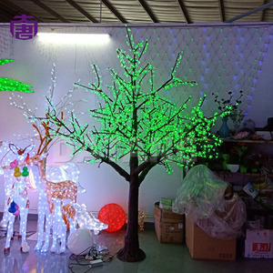Fantástico Árbol de Flores de Cerezo LED, Flores Luminosas para Decoración de Calles en Navidad, IP65 Impermeable, Alimentado por Energía Solar - Product Image 1