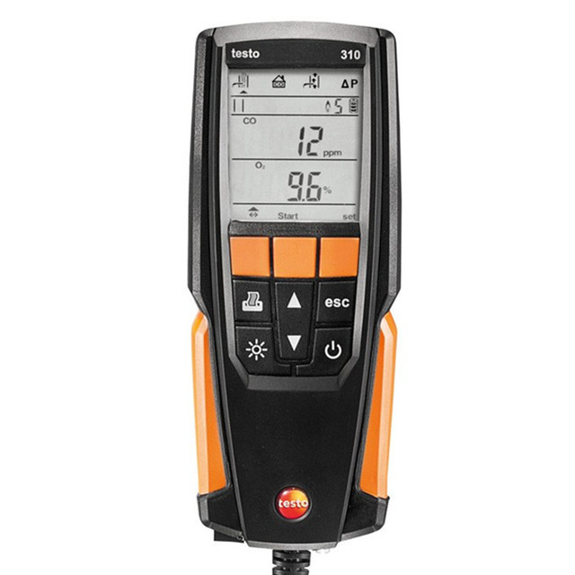 Testo 310 Combustion Efficiency Detector Boiler Flue Gas Analyzer Co/O2 Tester Smoke Temperature Analyzer for Test Instruments