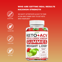 Gummies Keto Prêtes à l'emploi Marque Privée – Brûleur de Graisse Avancé pour la Perte de Poids au Vinaigre de Cidre de Pomme – Vitamines Keto Amincissantes en Gummies Oursons