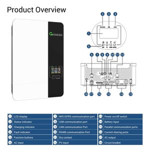 Onduleur Growatt 5 kW Growatt SPF 5000 ES monophasé pour système photovoltaïque hors réseau, fonctionnant sans batterie - Product Image 5