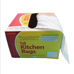Eco Disposable PE Flat Garbage Bags Black 55 120 80 Gallon Trash Rubbish Packaging - Product Image 1